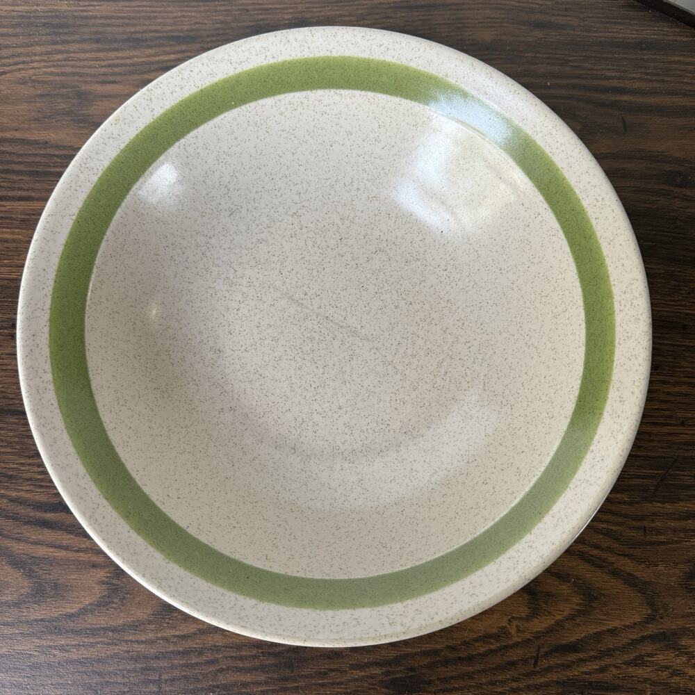 STATASTONE Vintage Stoneware Japan 9"‎ Vegetable Bowl Green Stripe